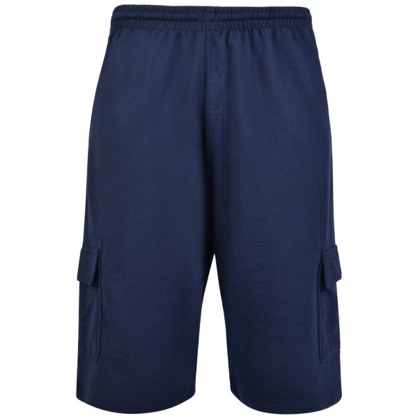 Cargo short en Jersey Navy grandes tailles