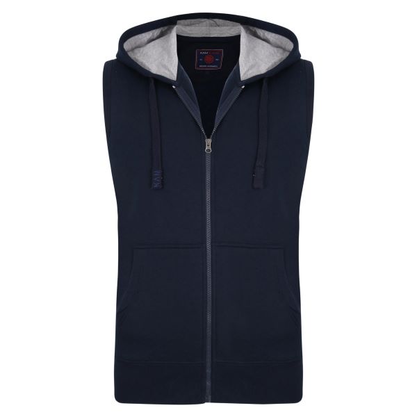 Big size Navy Sleeve less hoody 2XL-8XL