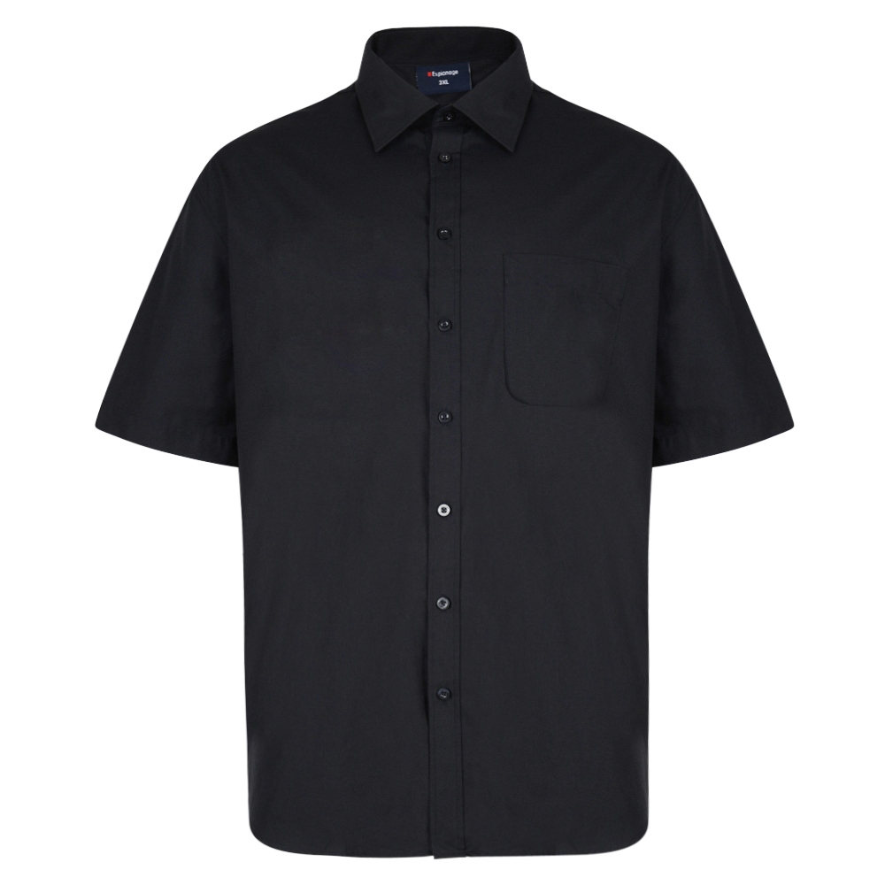 Chemise Noir à manches courtes grandes tailles